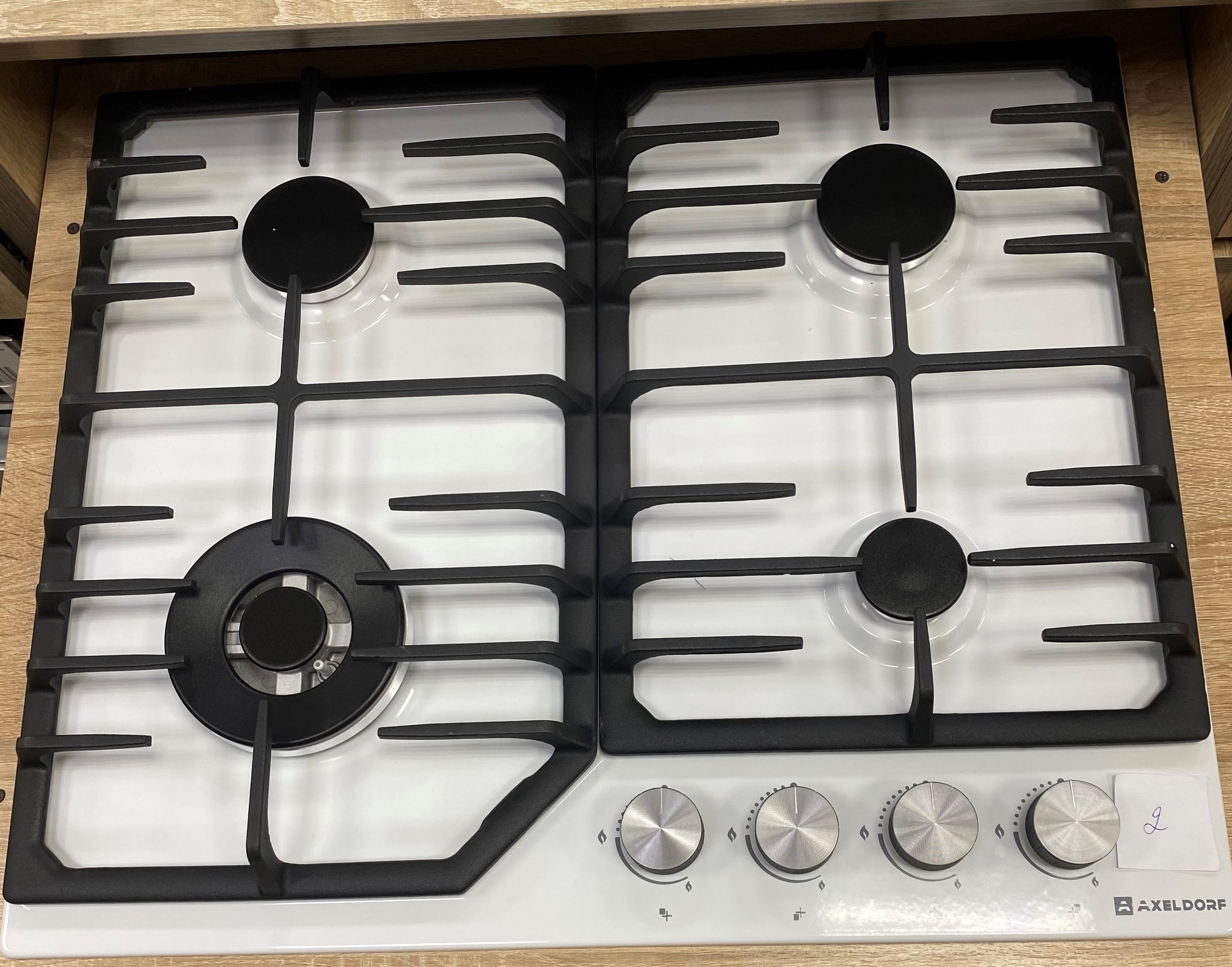 AXELDORF* варочная панель метал. GH-0610-3 WHITE LUXE   бел/хром _