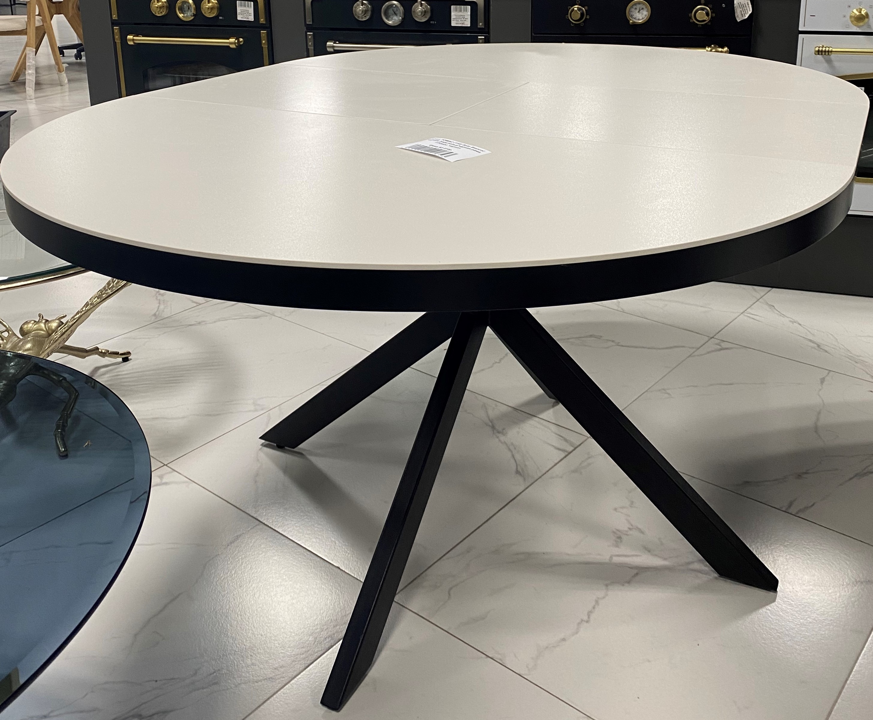 Стол ТОМАС (110) Solo Bianco/ черное подстолье/черная рама //Томас черная 