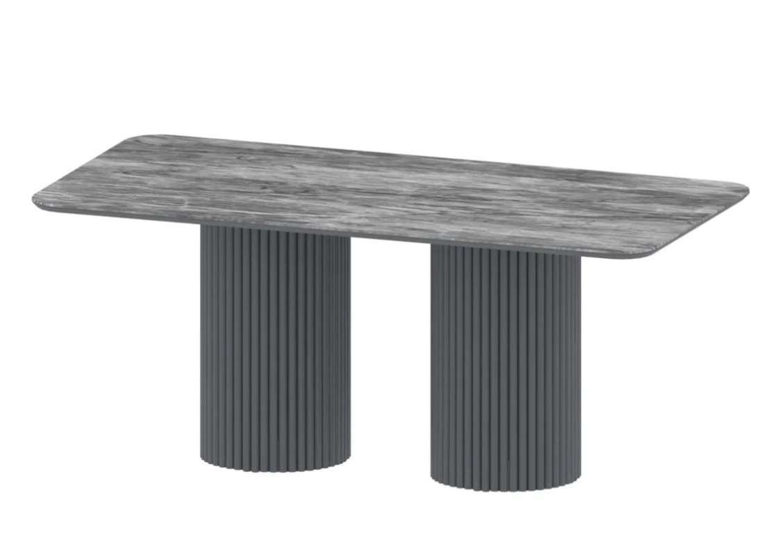 Стол АЛЬЕРА 2 керам.(2000/905) Золотой нефрит.,МДФ бел.матовый (колонна 31, 1-4 части, золото)