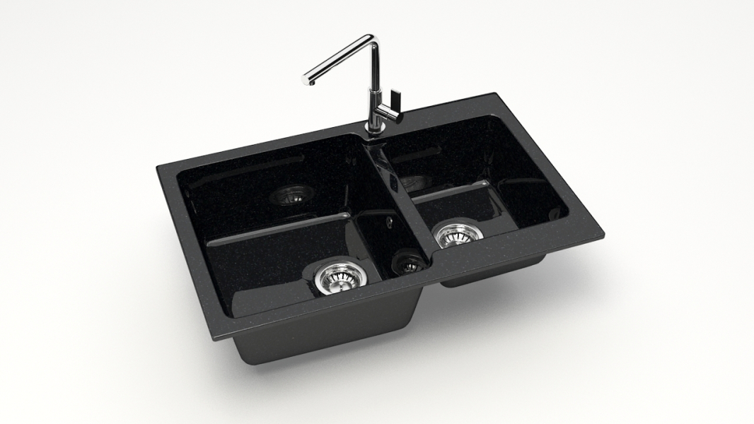 MARR BERGG lab   мойка для кухни глян.   Азель Z191     2 чаши, 765*500   (без сифона)