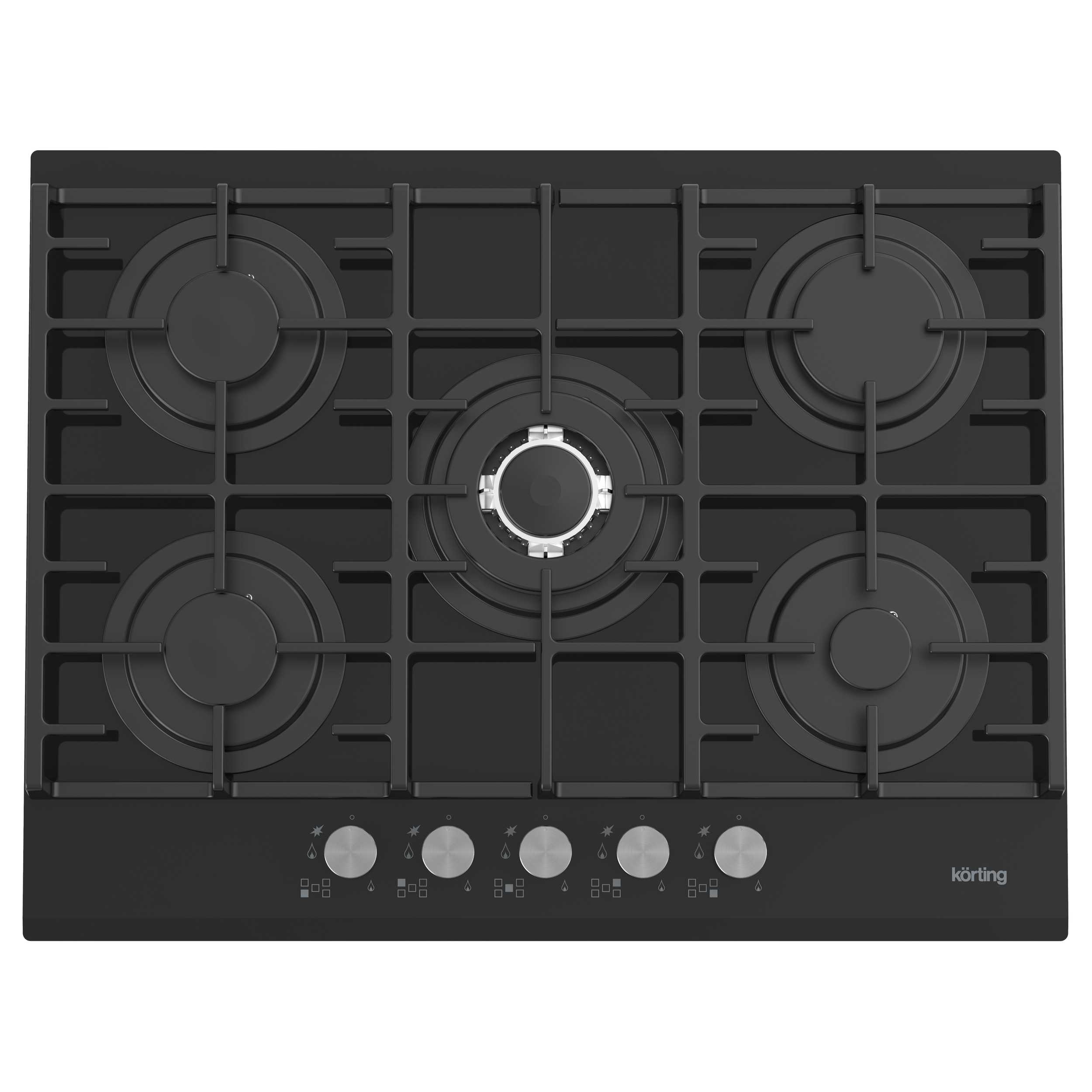 KORTING варочная панель газовая 70см   HGG 7835 CTN   черн.,стекло _