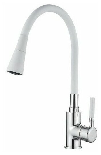 LEDEME   смеситель д\кухни  L 74199- 3  силикон белый   /8      