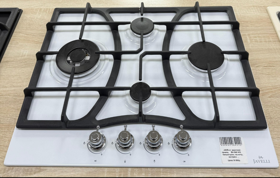 JAVELLI  варочная панель     BH 649 WG  эмаль,белый/хром,ромб
