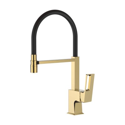 LEDEME смеситель д\кухни  L 4092 G-2  золото/чёрный   /8 _ 