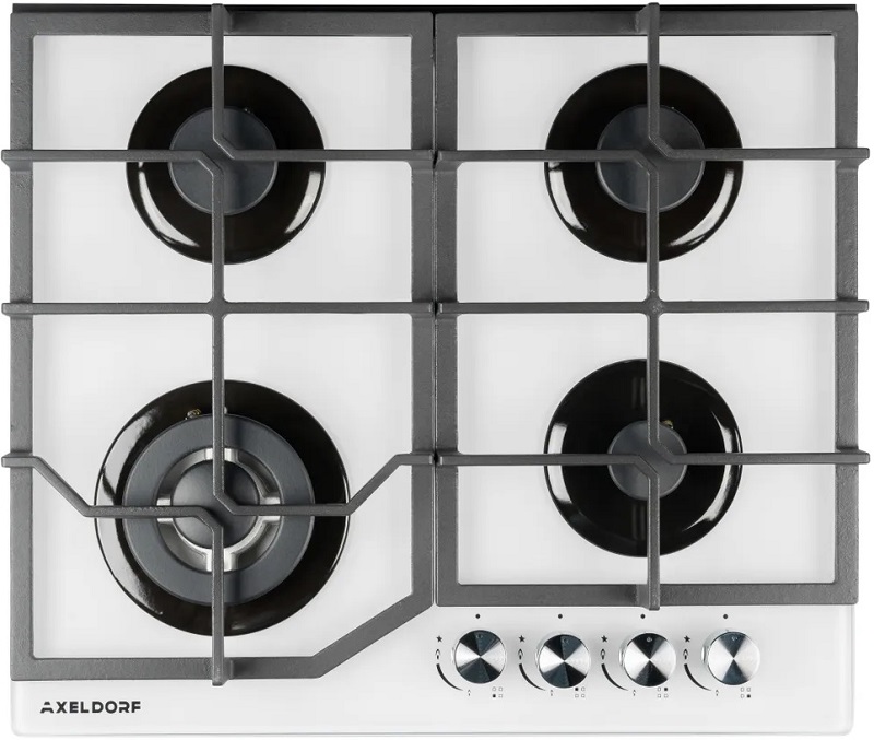 AXELDORF  варочная панель стекло GH-0602-3 WHITE LUXE   бел./хром