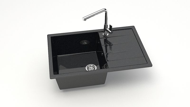 MARR BERGG lab   мойка для кухни глян.   Джоли Z161     чаша+крыло, 750*505   (без сифона)