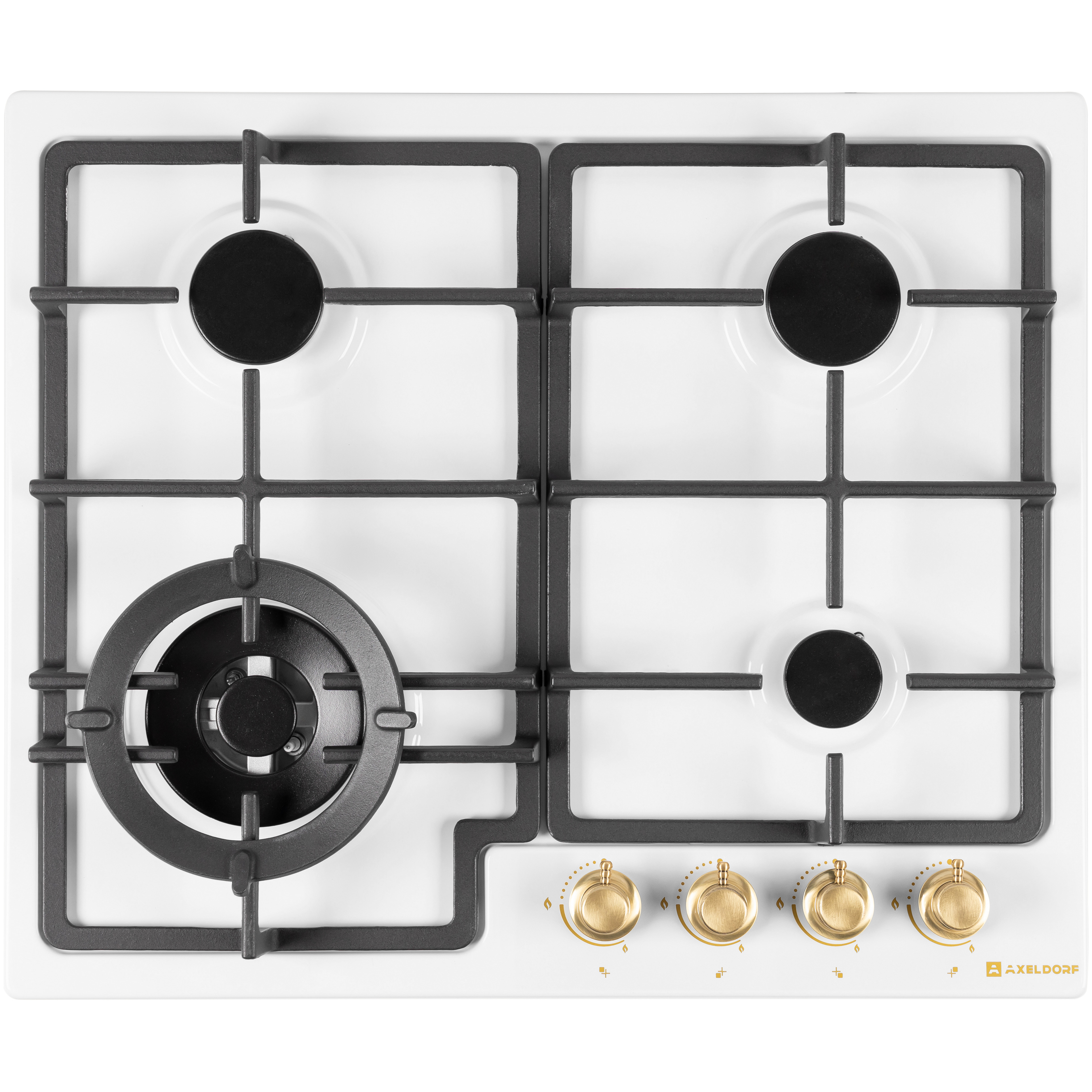 AXELDORF  варочная панель газовая GH-0615-3-1 GOLD RETRO WHITE   белая/злто, классик   