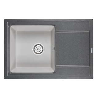 HIBRID  Мойка кварц   HI-74  чаша+крыло  Графит-Базальт  740*500    ////////////