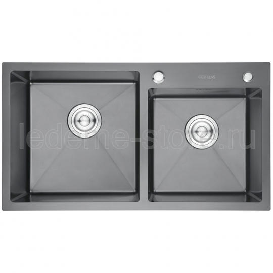 LEDEME  кухонна мойка  RK 37843 B-S  (780*430)   графит   /3         