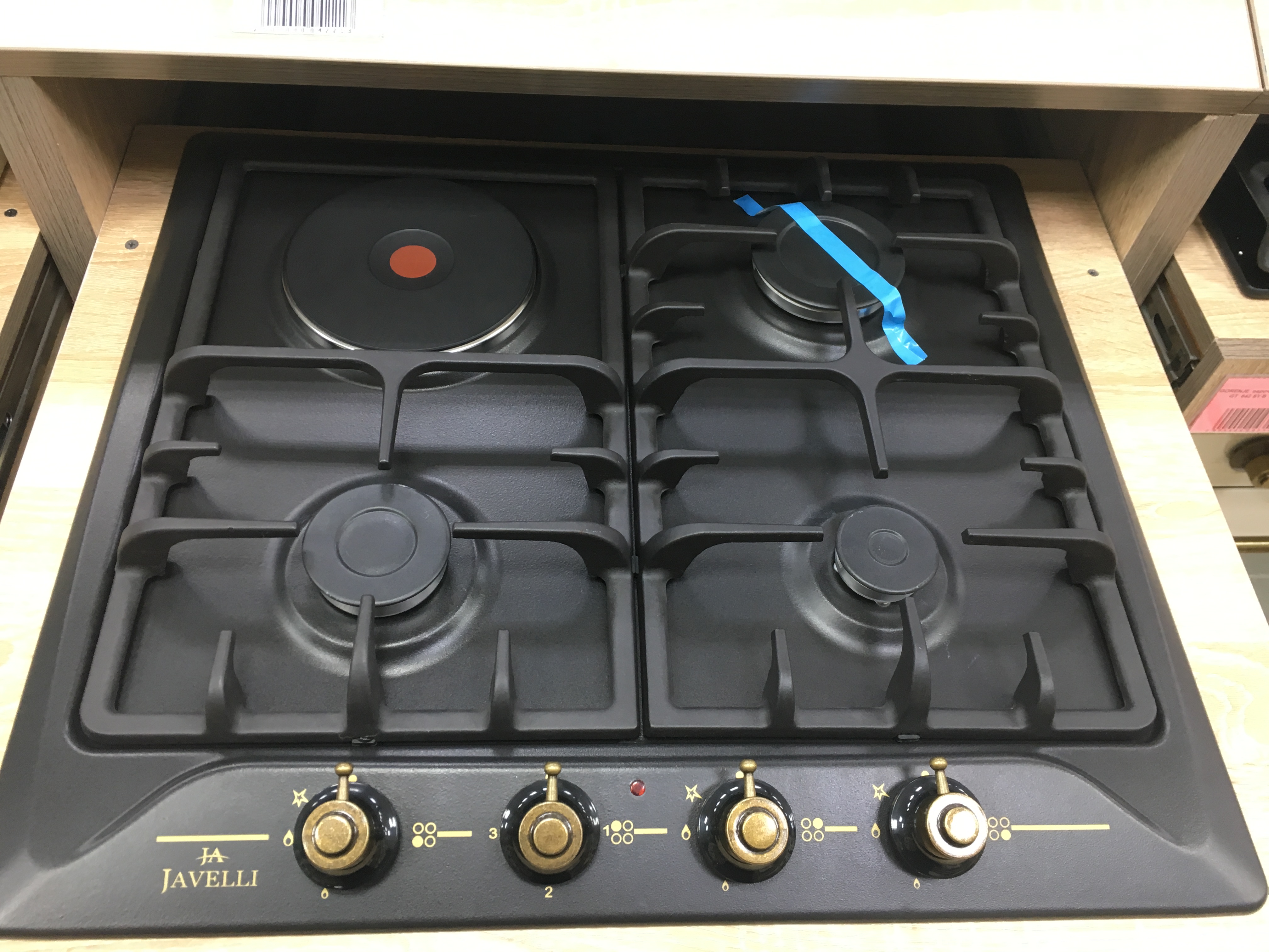 JAVELLI  варочная панель комби      BH 631 BG  эмаль,черн./брнз, 3+1