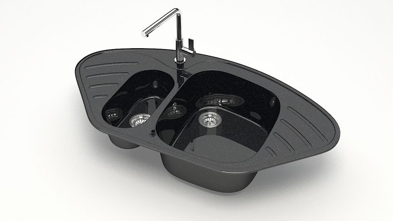 MARR BERGG lab   мойка для кухни глян.   Аделис Z23     угловая, 945*500   (без сифона)