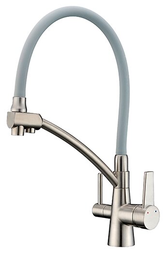 смеситель кухонный + фильтр   G 4398  сатин., излив силикон          *8         +++