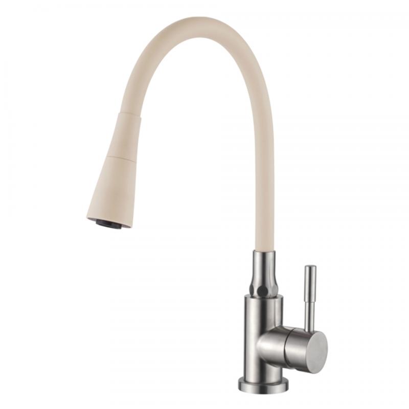 LEDEME   смеситель д\кухни  L 74199-16  силикон беж.  