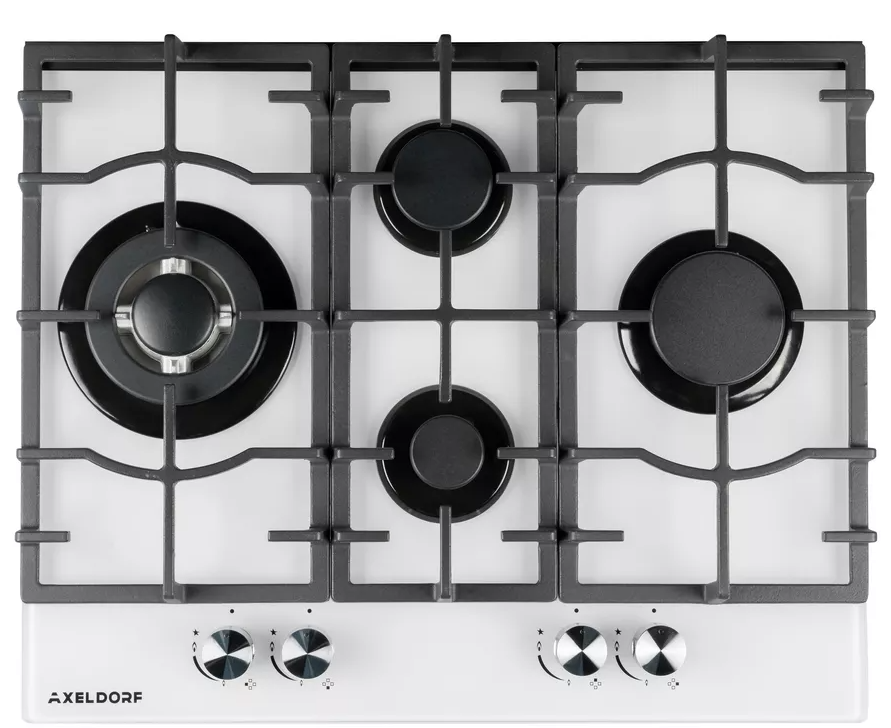 AXELDORF* варочная панель стекло GH-0603-3 WHITE LUXE   бел/хром,ромб   