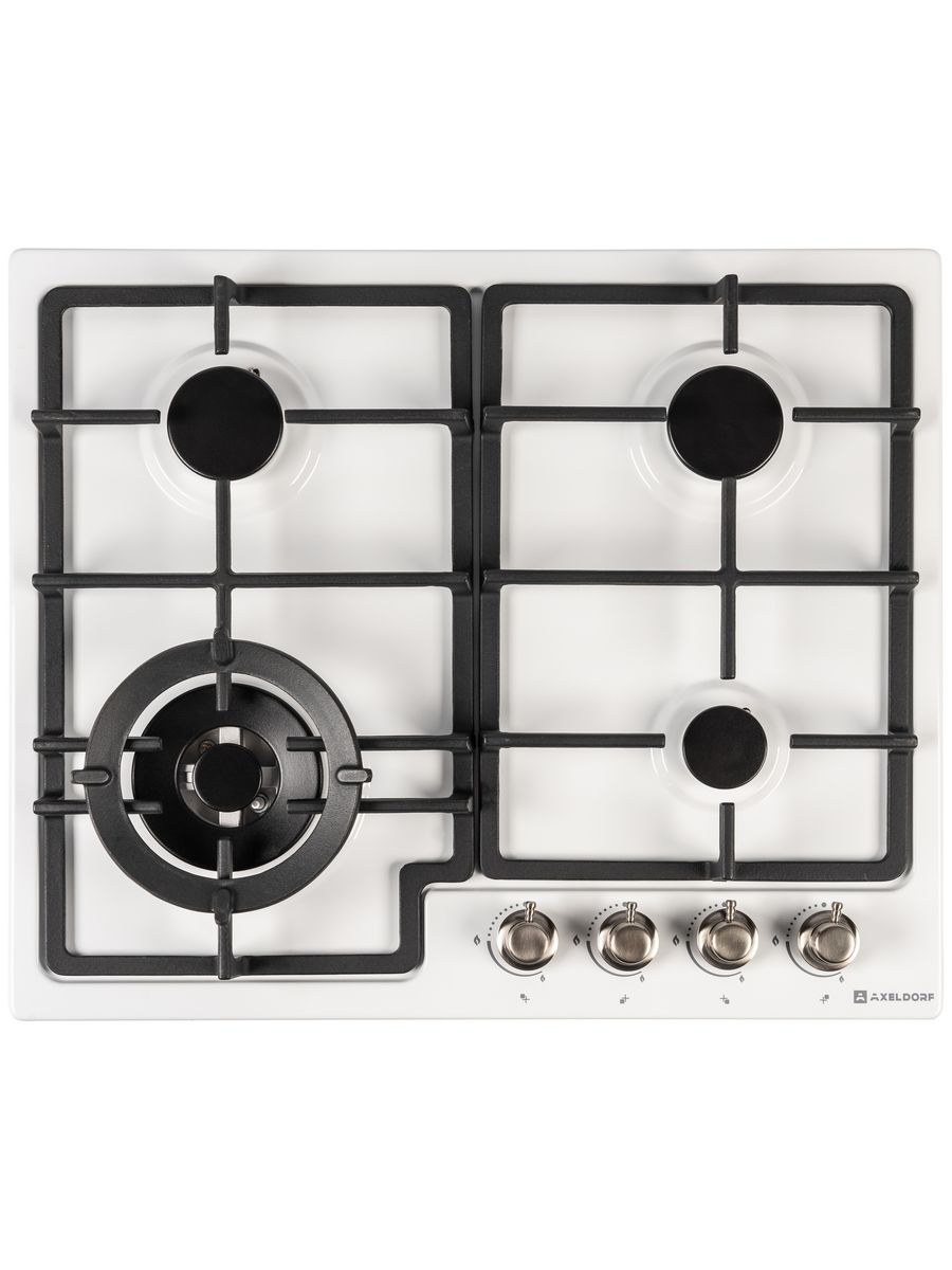 AXELDORF  классик варочная панель метал. GH-0615-3-2 CHROME RETRO WHITE   белая/хром