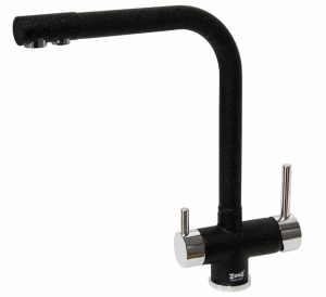 ZORG смеситель + кран д/фильтра   ZR 348 YF хром чер.мет.     НОВИНКА