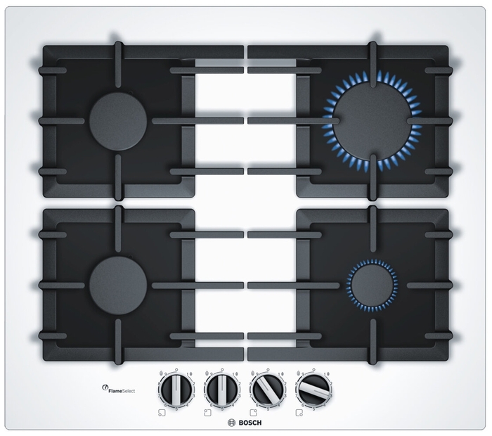 BOSCH  варочная панель газовая    PPP 6A 2B 90R     газ на стекле, белый