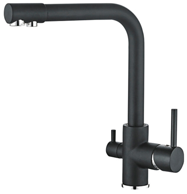 LEDEME   смеситель д\кухни  L 4055 В-3  чёрный   /10   