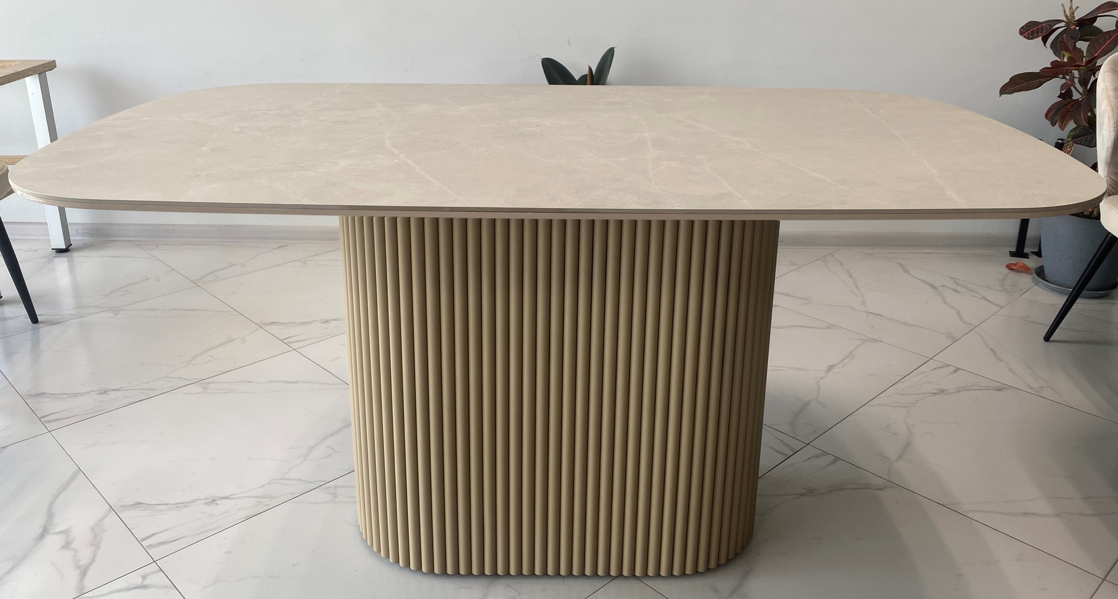 Стол ВИВА (160х90) Bayona Ivory/капучино подстолье/капучино рама// Вива капучино