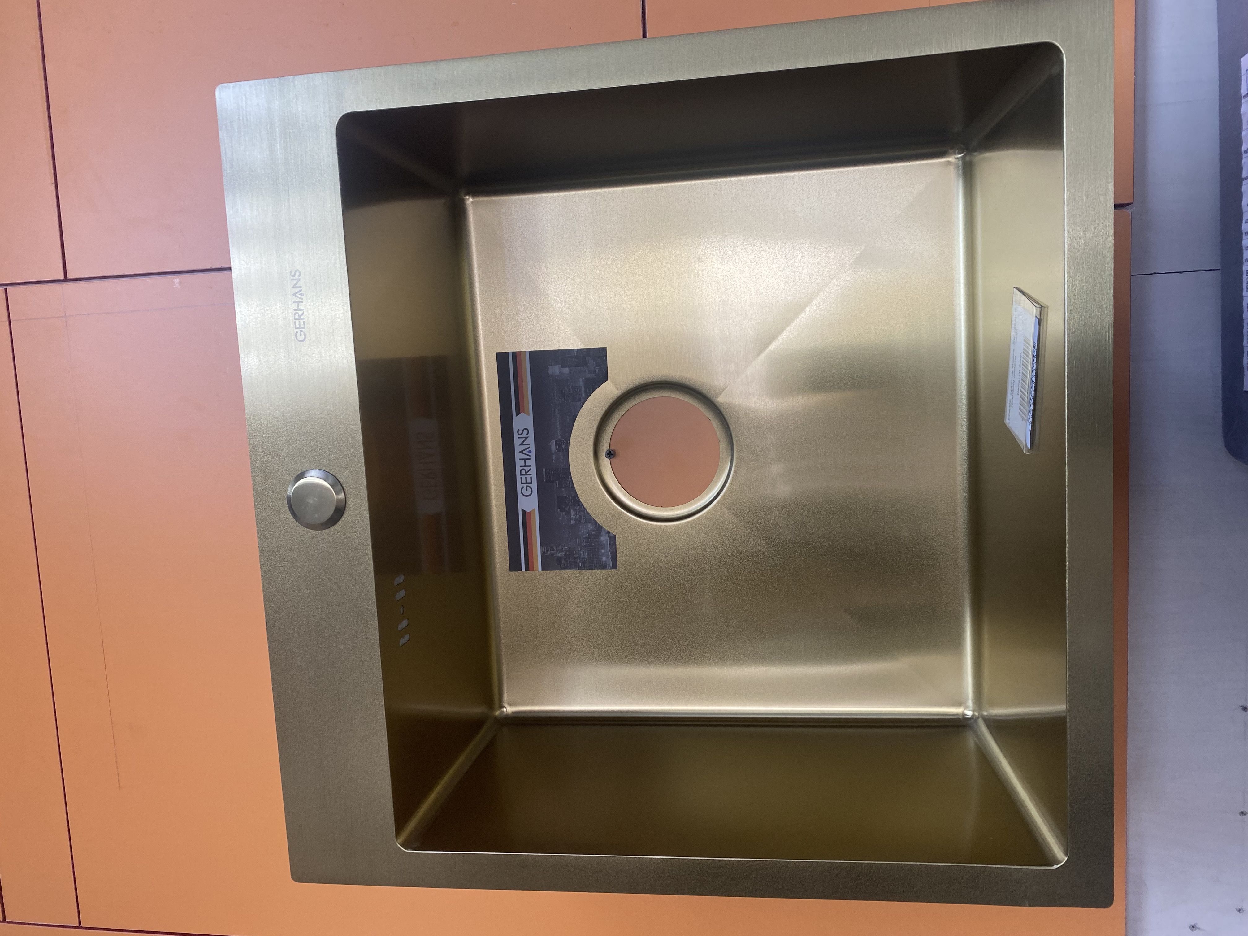 LEDEME  кухонна мойка  RK 35050 G  (500*500)   золото   /5  