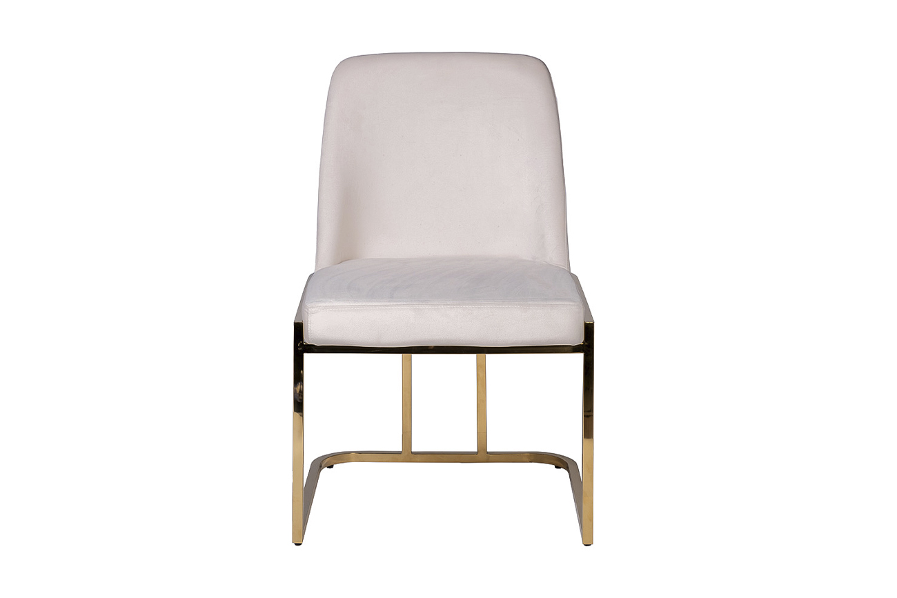 Стул велюр кремовый/золото   (54*56*89см)