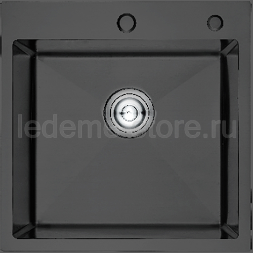 LEDEME  кухонна мойка  RK 35050 ВD  (500*500)   черный декор   /5