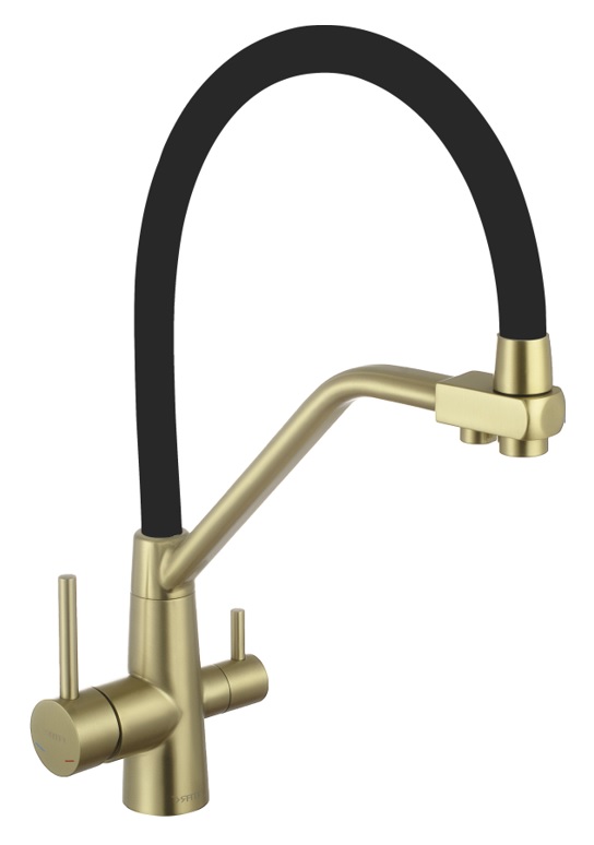 FABIA-Lux   смеситель для кухни FS 0662C-01   мат.золото/черный       