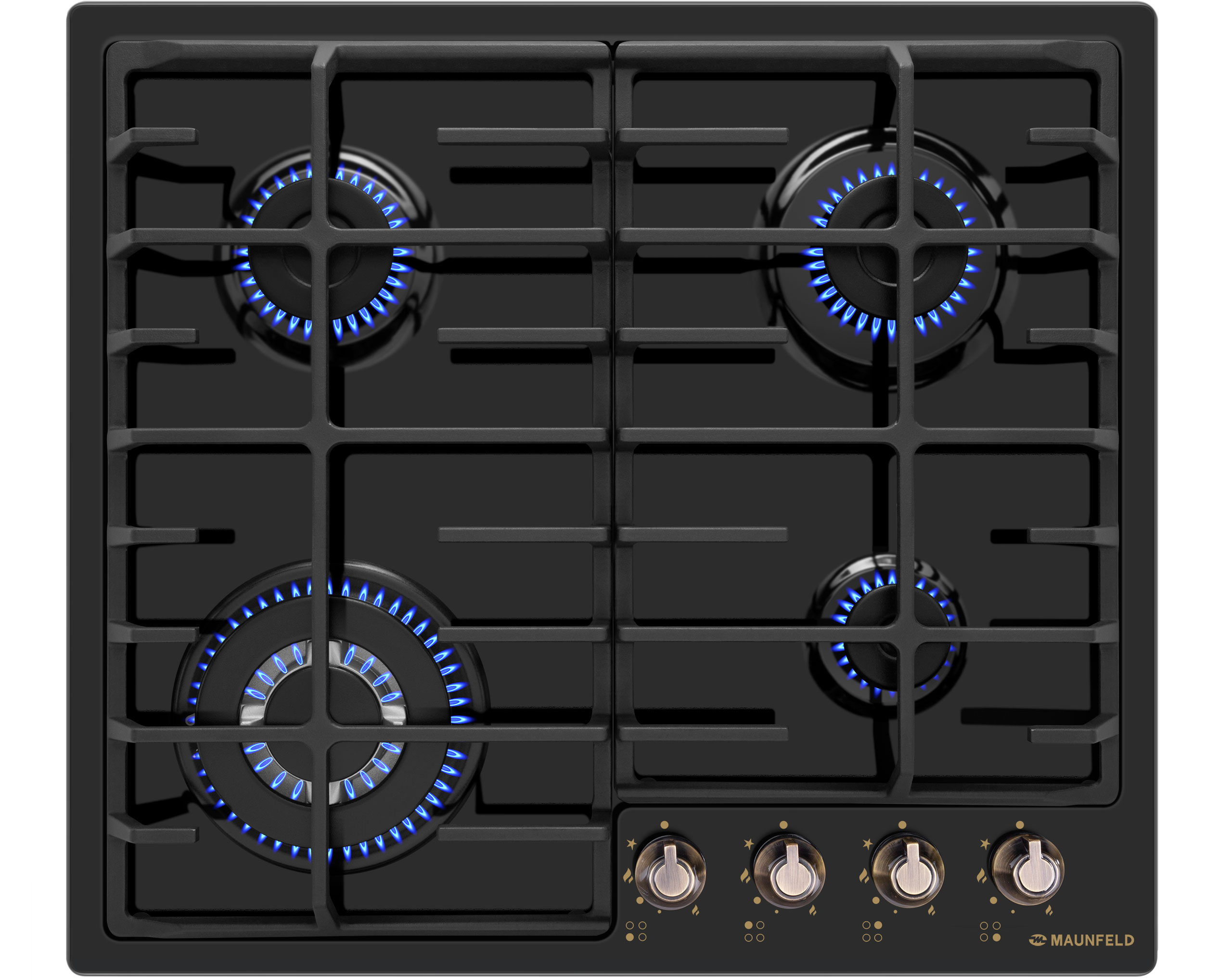 MAUNFELD  варочная панель газовая классик     EGHE  64.63 CB.R/G    черн.брнз.,экспресс