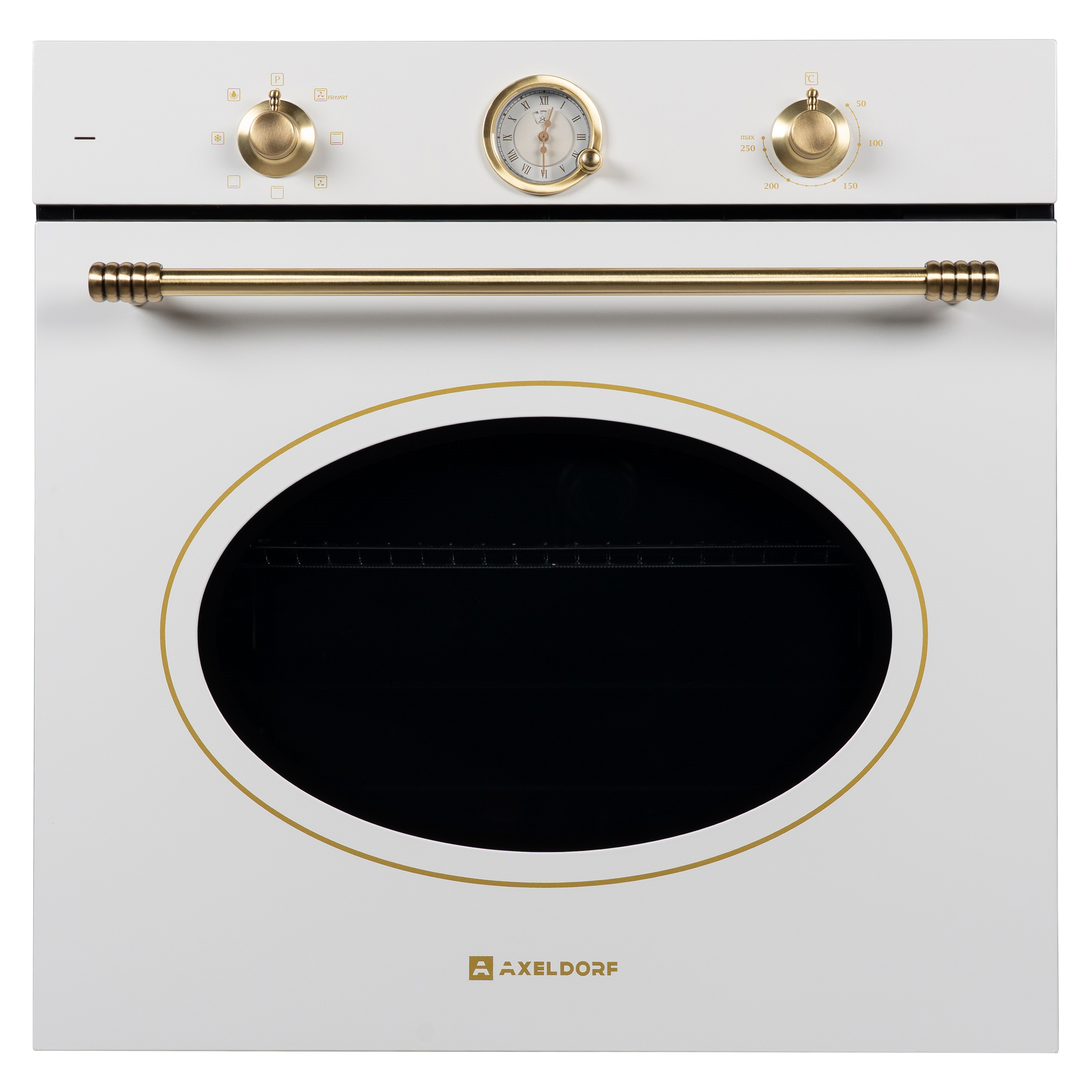 AXELDORF классик духовой шкаф  BN-83-3 GOLD RETRO WHITE     белая/ брнз    
