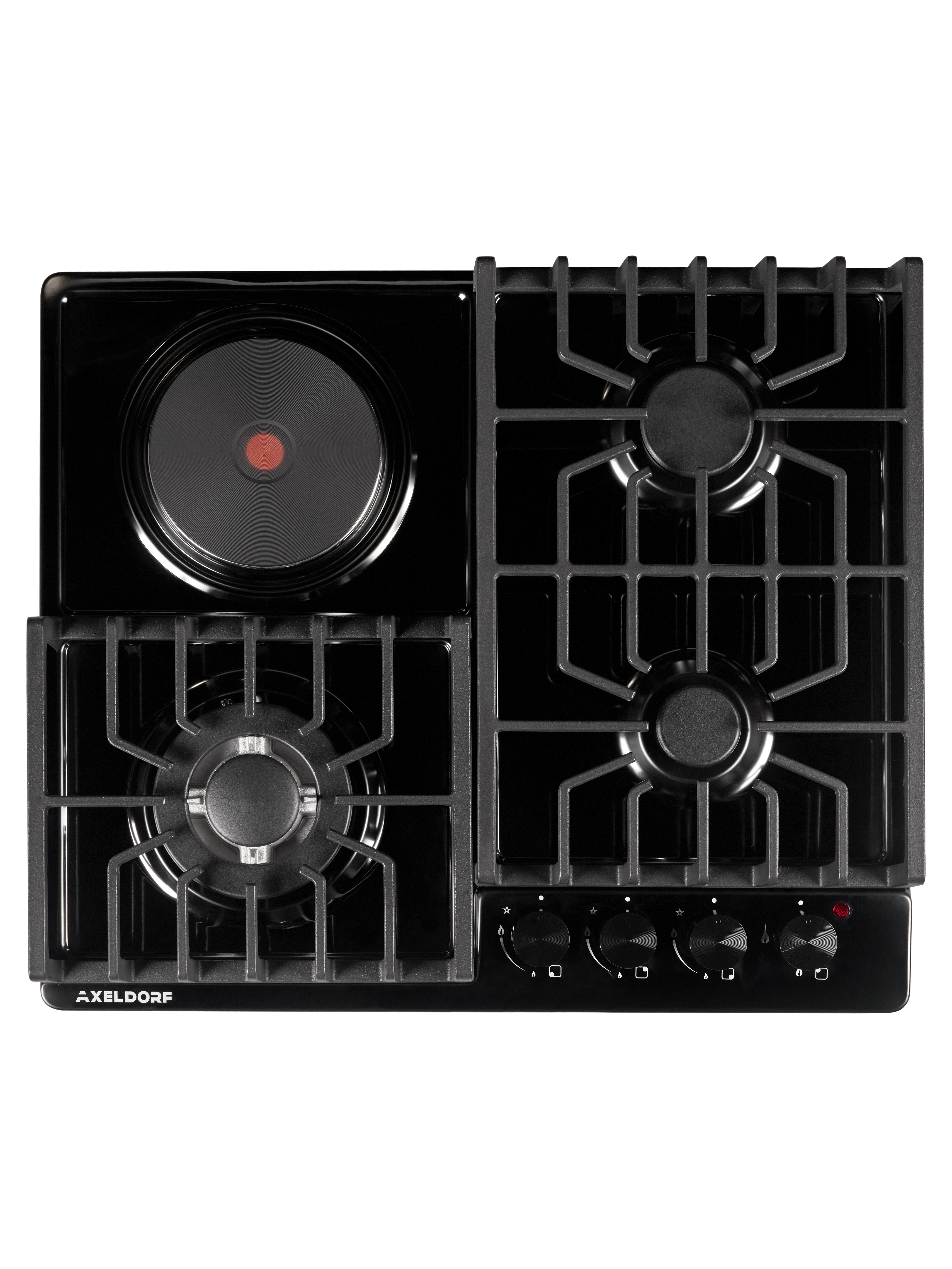 AXELDORF  варочная панель комби. GH-0632-4 BLACK INOX LUXE   черн.нерж./черн.,3+1 