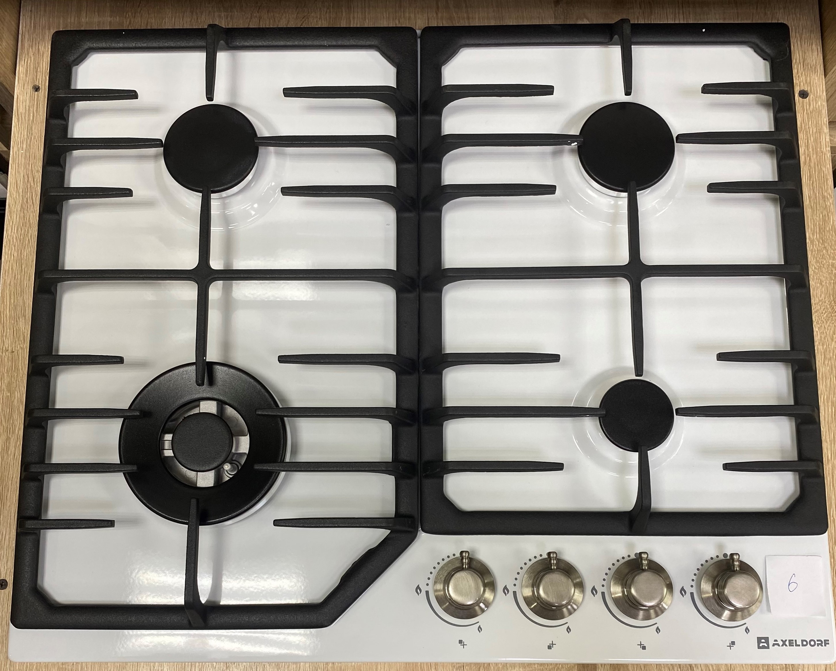 AXELDORF классик варочная панель метал. GH-0611-3-2 CHROME RETRO WHITE   белая/хром  _