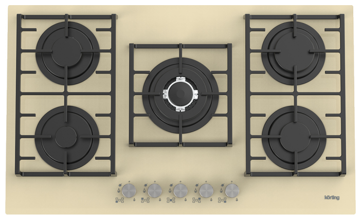 KORTING варочная панель газовая   HGG 9835 CTB     стекло,беж, 90   _
