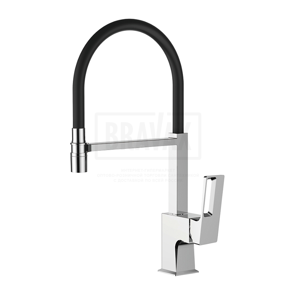 LEDEME смеситель д\кухни  L 4092-2  черный хром   /8 _ 