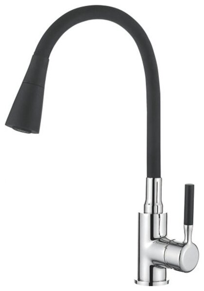 LEDEME   смеситель д\кухни  L 74199- 2  силикон черный   /8     