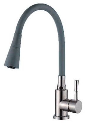 LEDEME   смеситель д\кухни  L 74199- 9  силикон серый   /8     