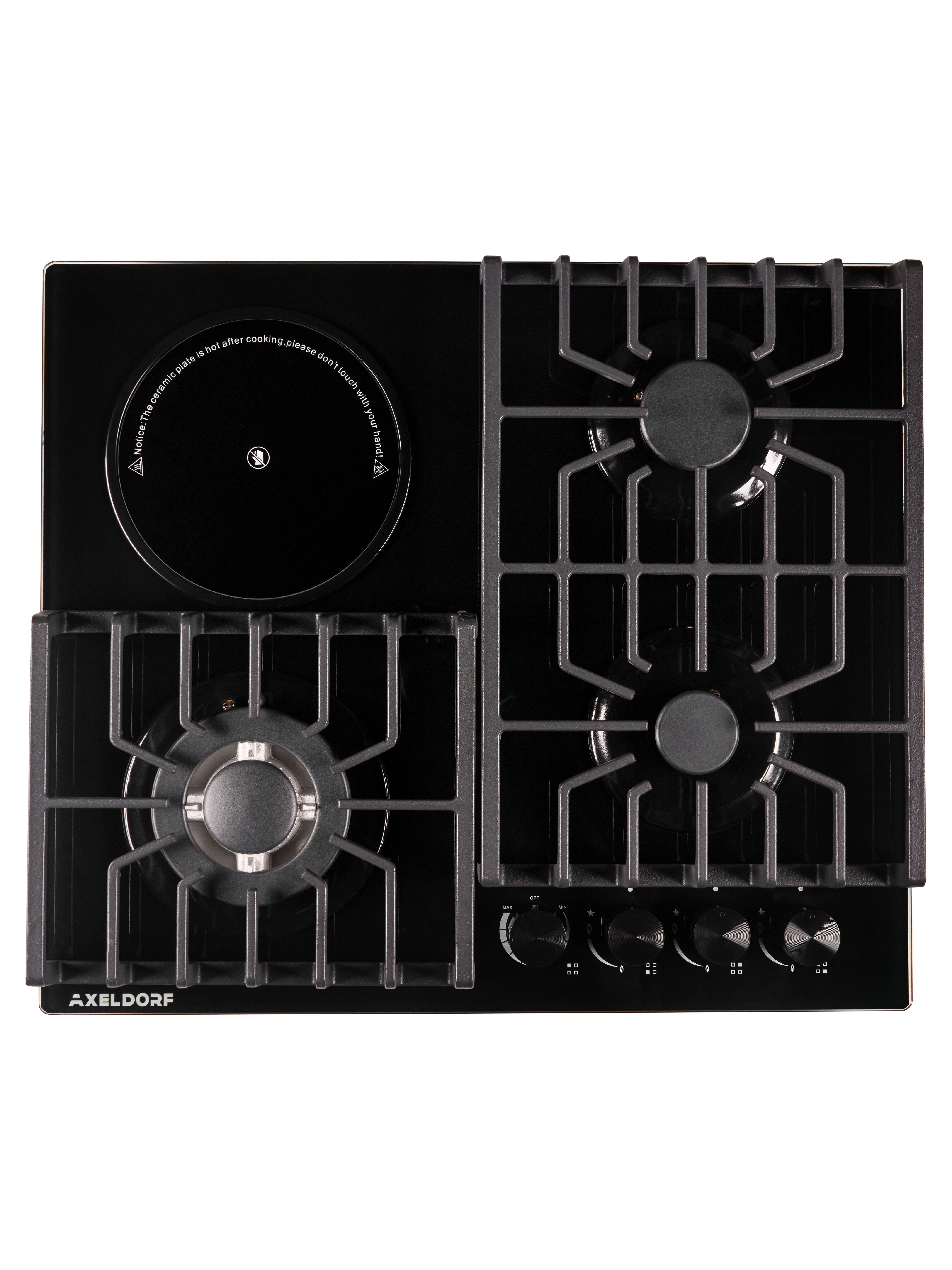 AXELDORF  варочная панель комби. GH-0633-2 BLACK LUXE   черн./черн.,3+1стекло
