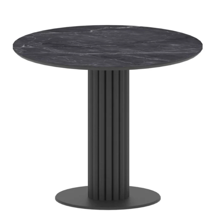 Стол ДИОР ламинат (900х900) сосна Касцина (опора 68 черный мат.)