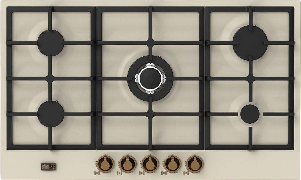 KORTING варочная панель газовая   HG 961 CTВ     Прованс,беж/бронза 90см _